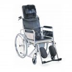 KW-609-GC- Manual Reclining Folding Wheelchair with Commode